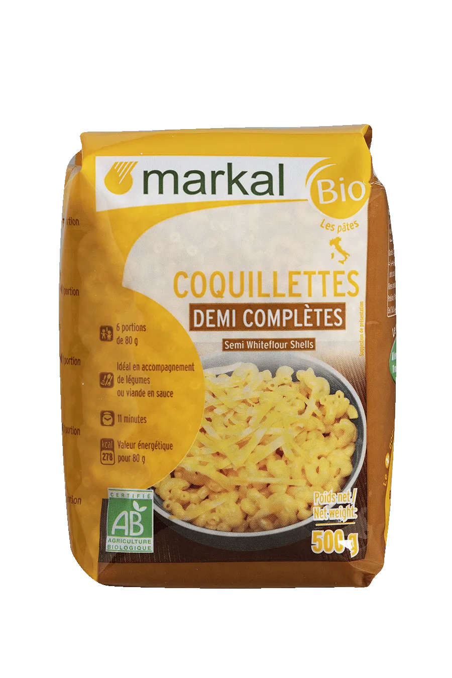 Markal Coquillettes 1/2 Volkoren Bio (500 gr)