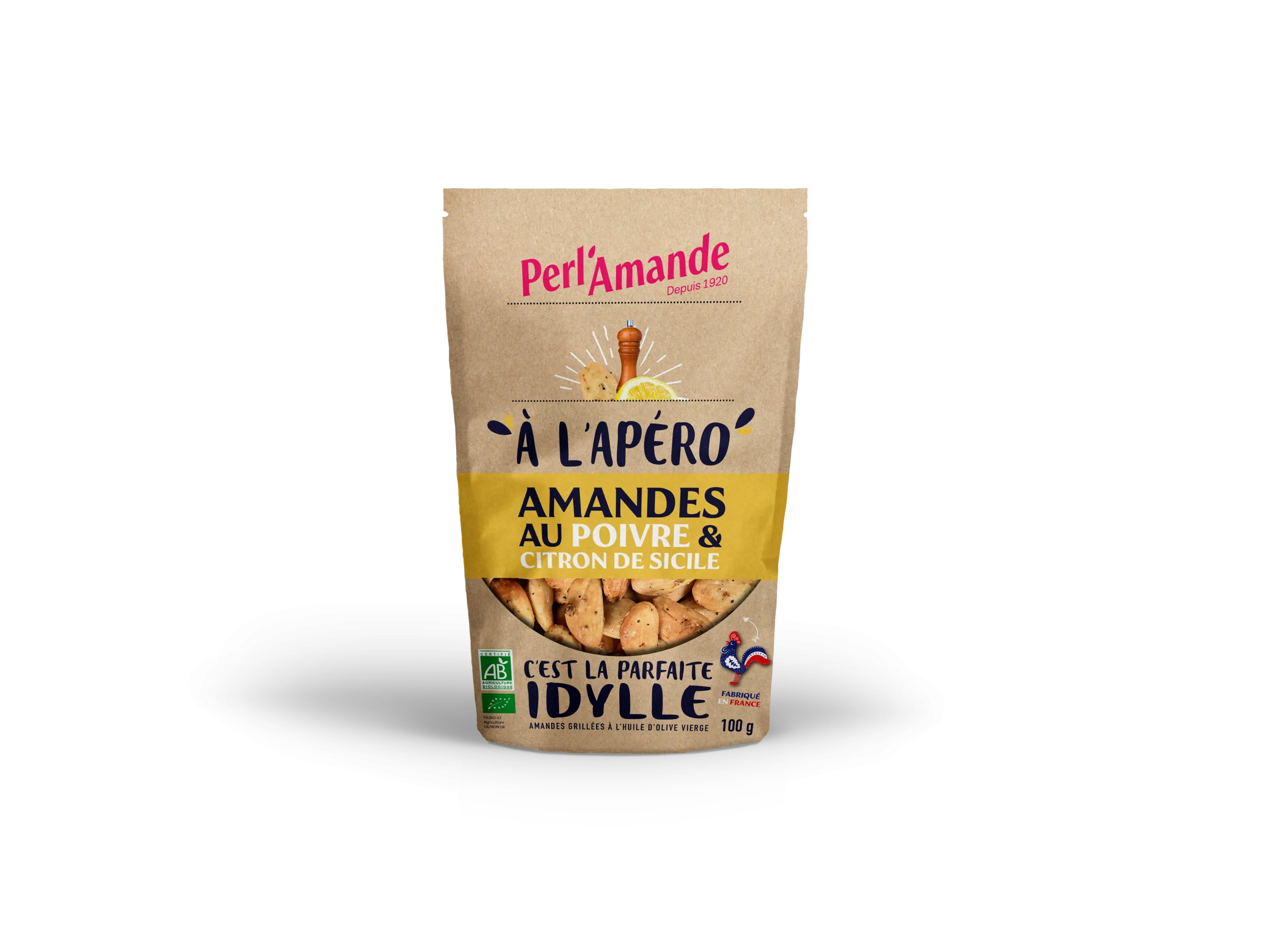 Perl'amande Geroosterde Amandelen met Citroen Bio (100 gr)