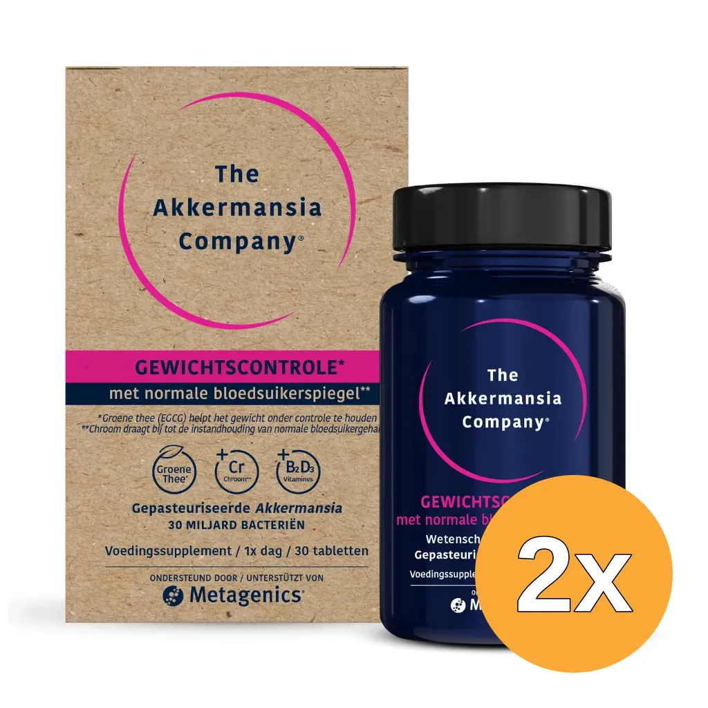 2x Metagenics Akkermansia Gewichtscontrole V2 (30 tabletten)