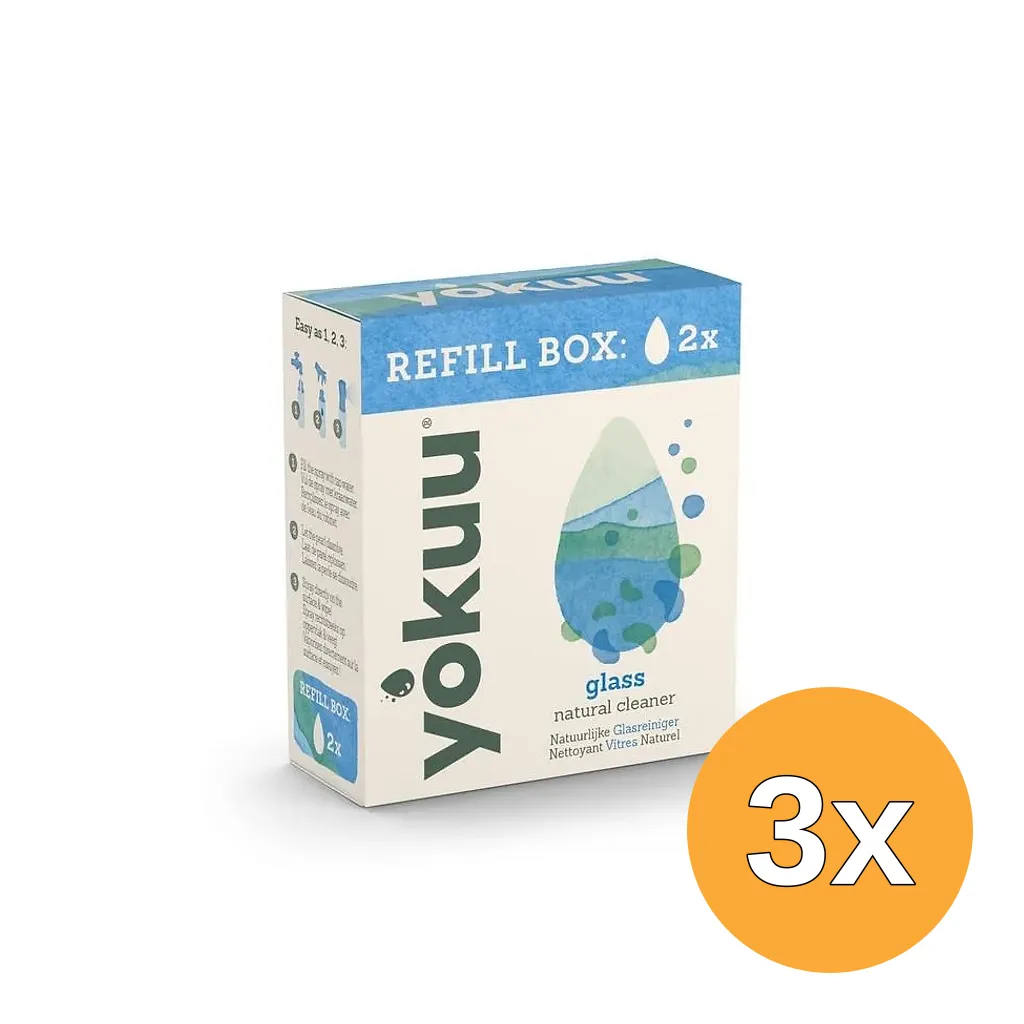 3x Yokuu Glasreiniger Navulverpakking (2 stuks)