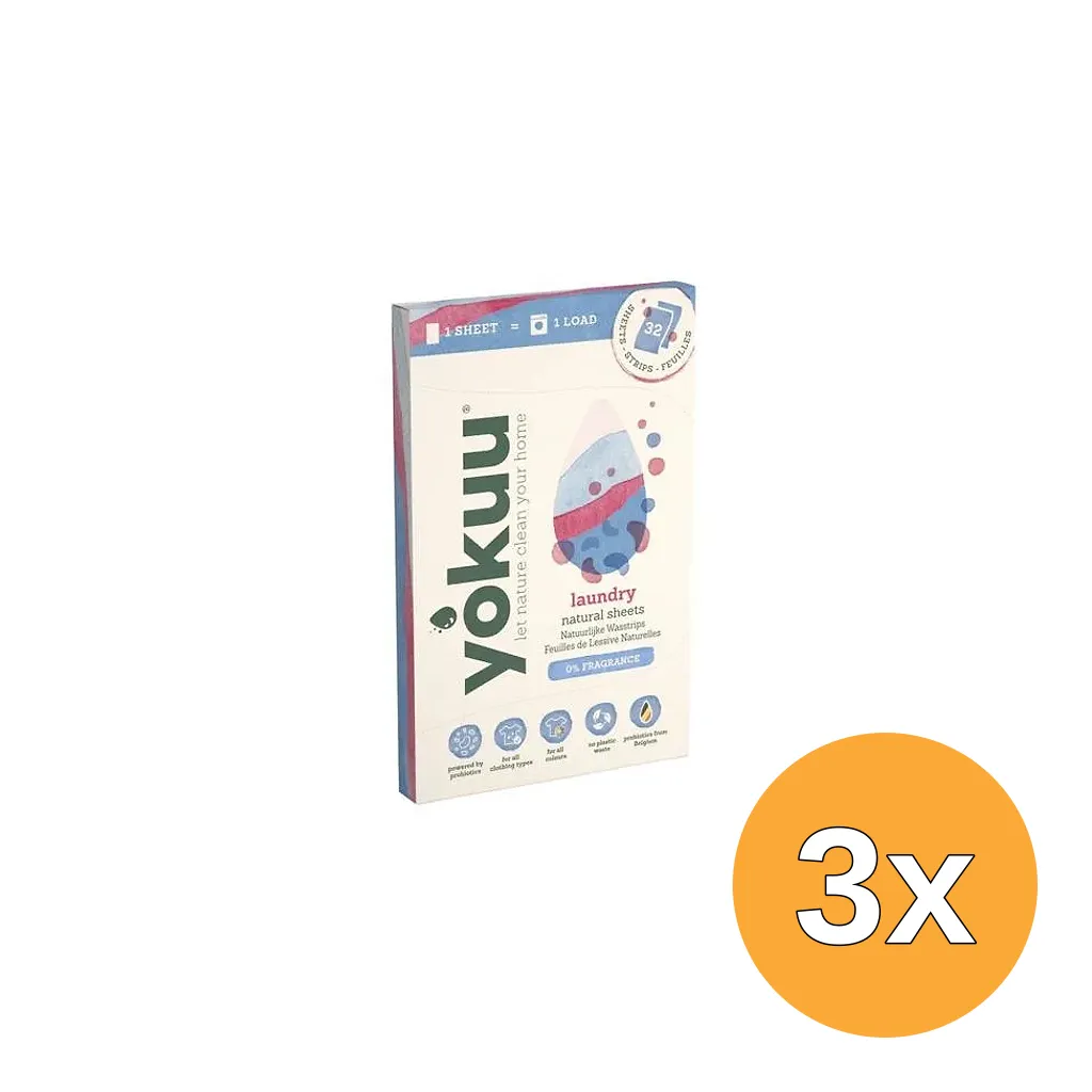 3x Yokuu Wasstrips 0% Fragrance (96 gr)