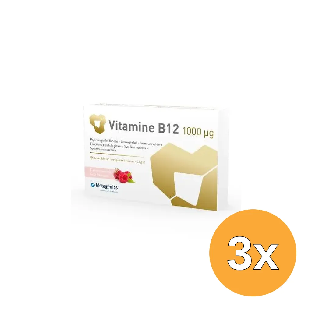3x Metagenics Barinutrics Vitamine B12 1000Mcg (84 kauwtabletten)