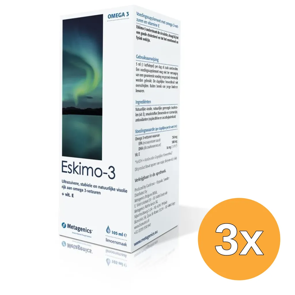 3x Metagenics Eskimo 3 Vloeibaar Limoen (105 ml)