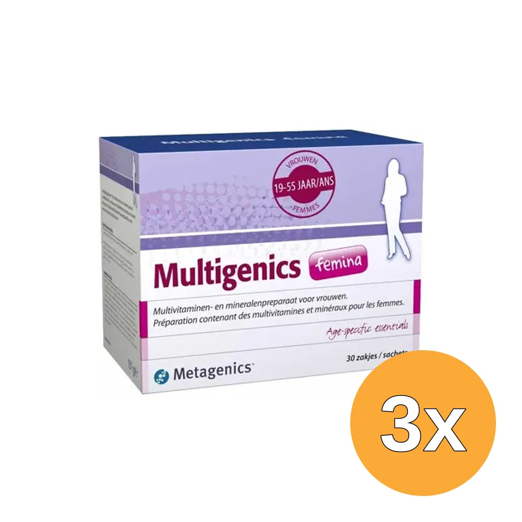 3x Metagenics MultiGenics Femina (30 zakjes)