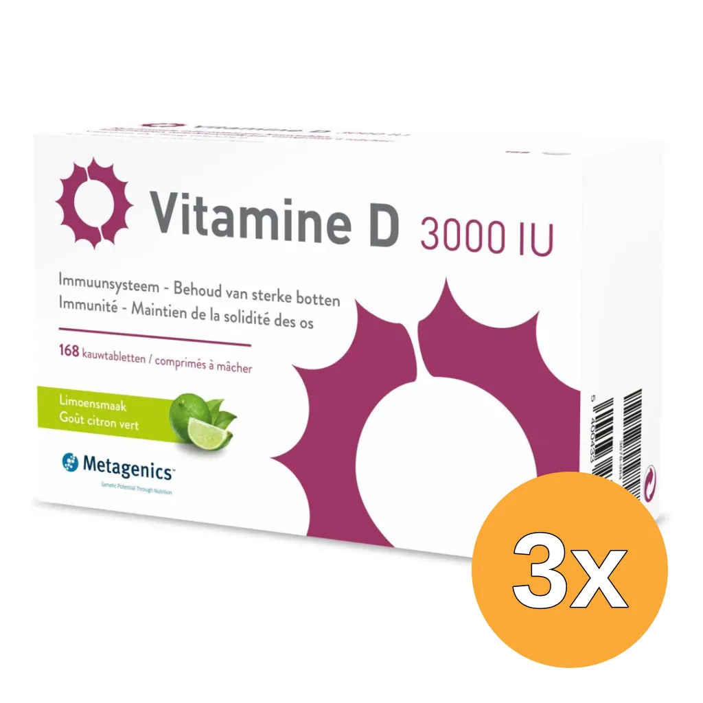 3x Metagenics Vitamine D 3000Iu (168 tabletten)