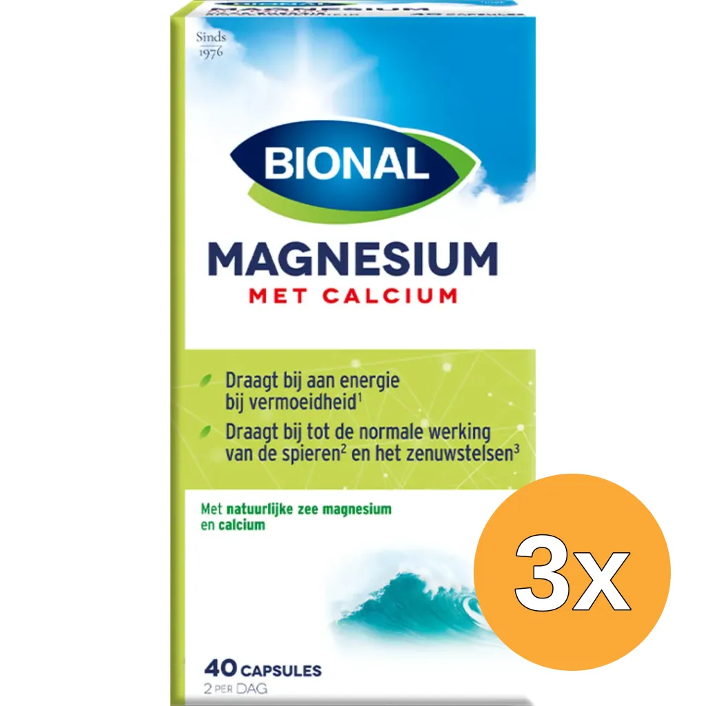 3x Bional Zee Magnesium Calcium (40 capsules)