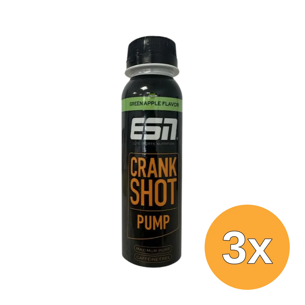 3x ESN Crank Pump Shot Green Apple (95 ml)