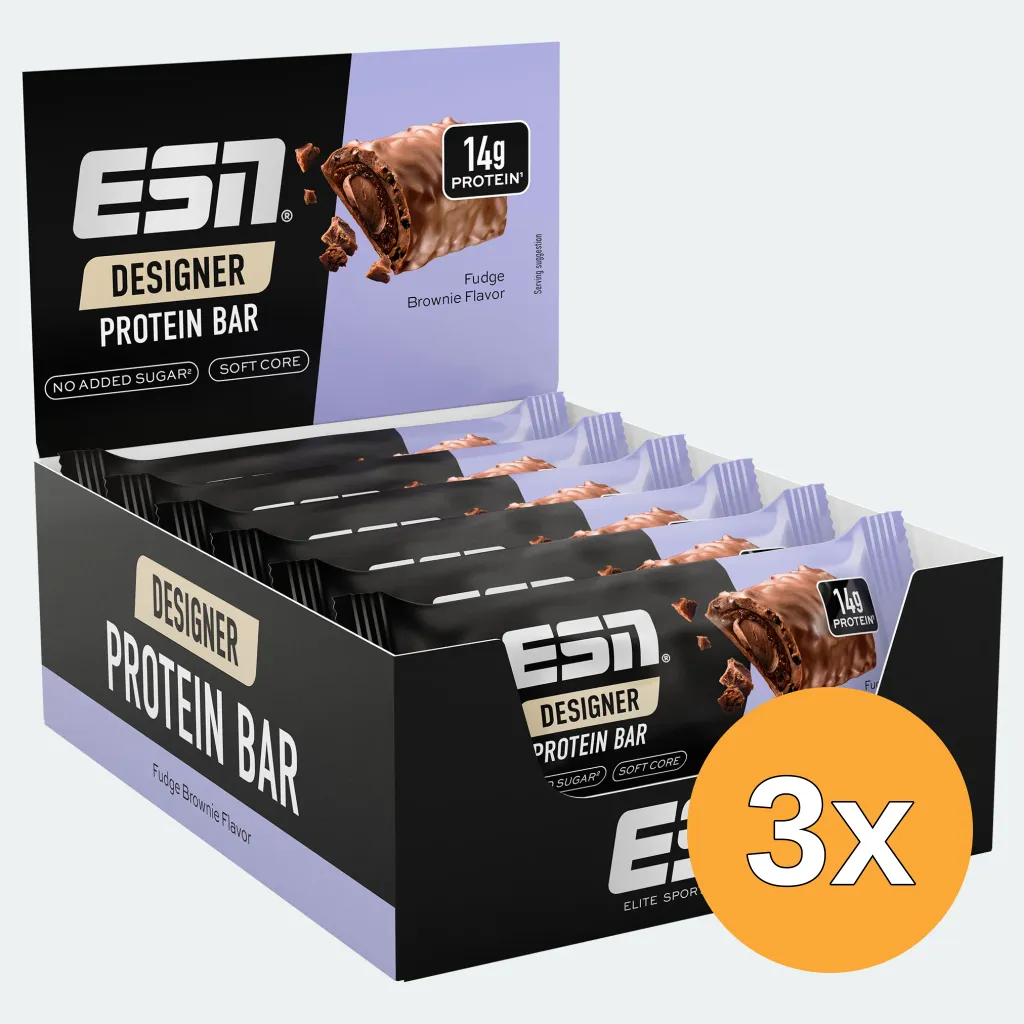 3x ESN Designer Protein Bar Fudge Brownie (12 x 45 gr)