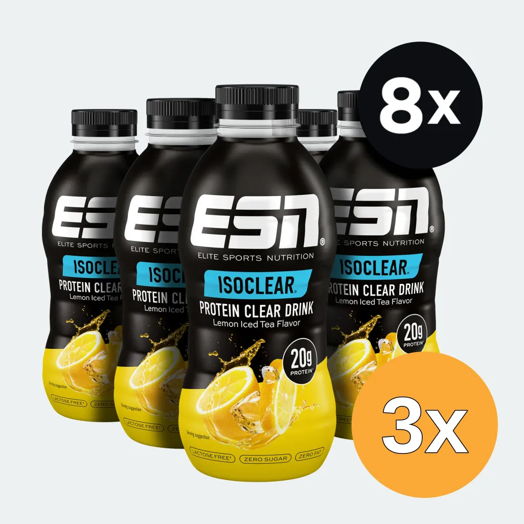 3x ESN Isoclear Protein Clear Drink Lemon Iced Tea (8x500 ml)