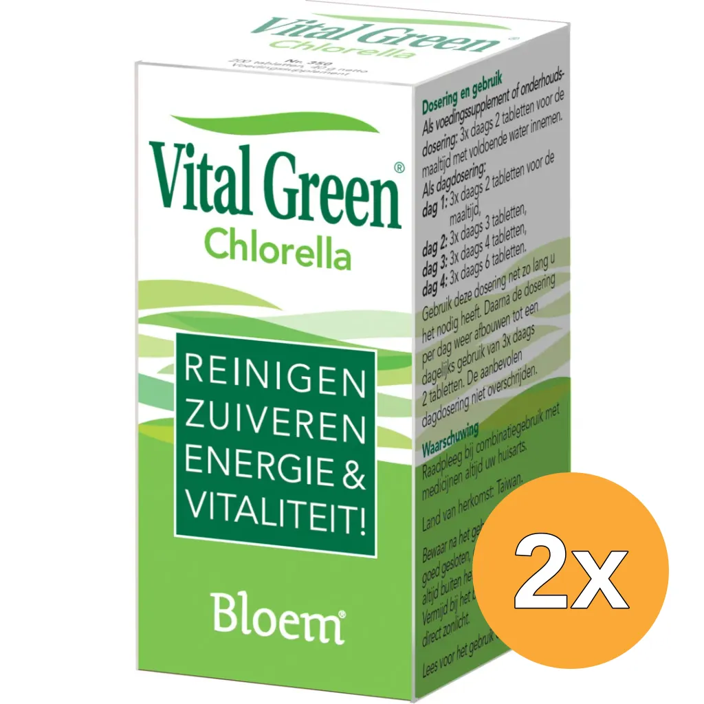2x Bloem Chlorella Vitalgreen (200 tabletten)
