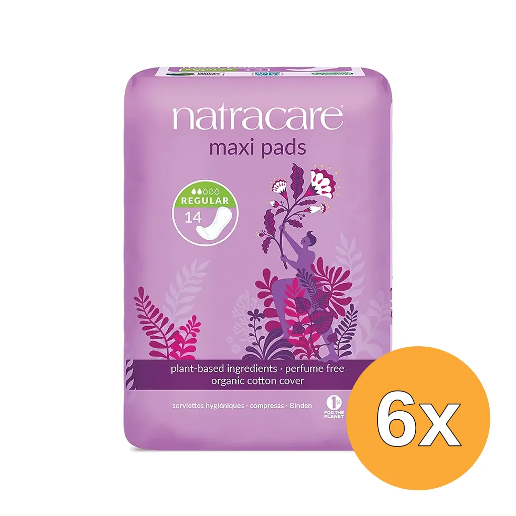 6x Natracare Maandverband normaal (14 stuks)
