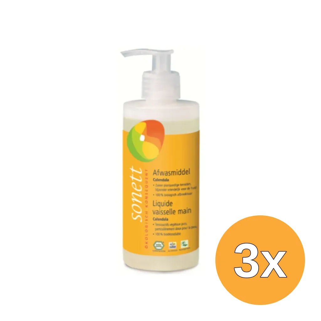 3x Sonett Afwasmiddel Calendula Bio (300 ml)