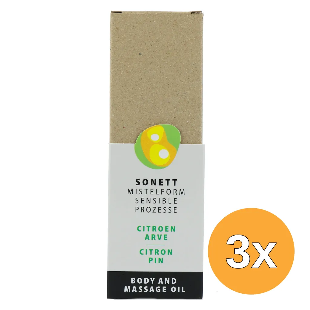3x Sonett Mistelform Lichaams- en Massageolie Citroen & Arve (145 ml)
