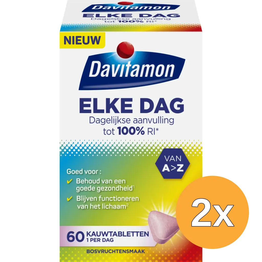 2x Davitamon Elk dag (60 kauwtabletten)
