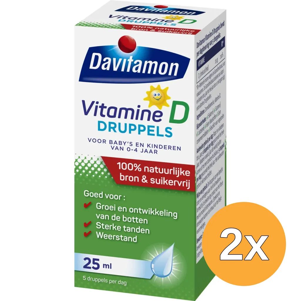 2x Davitamon Vitamine D druppels (25 ml)