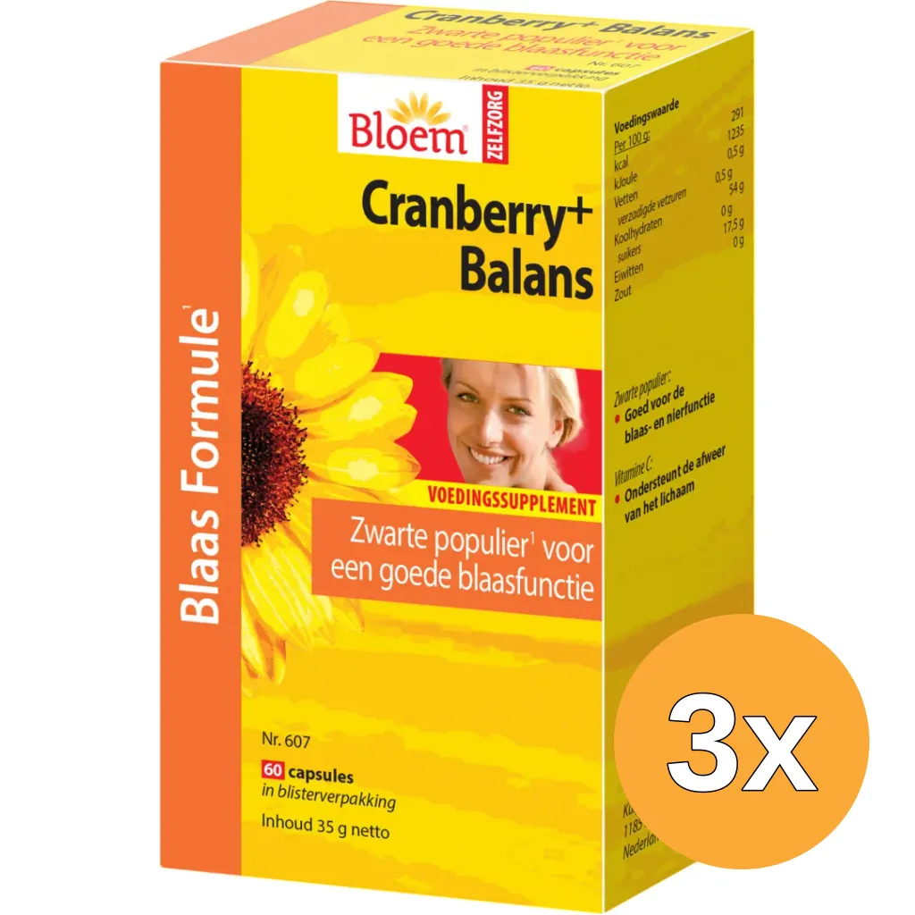3x Bloem Cranberry+ Balans (60 capsules)