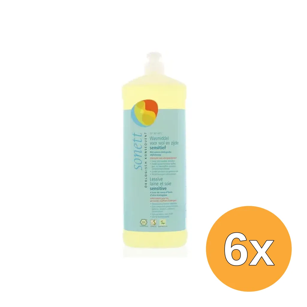 6x Sonett Wasmiddel Wol & Zijde Sensitive (1000 ml)