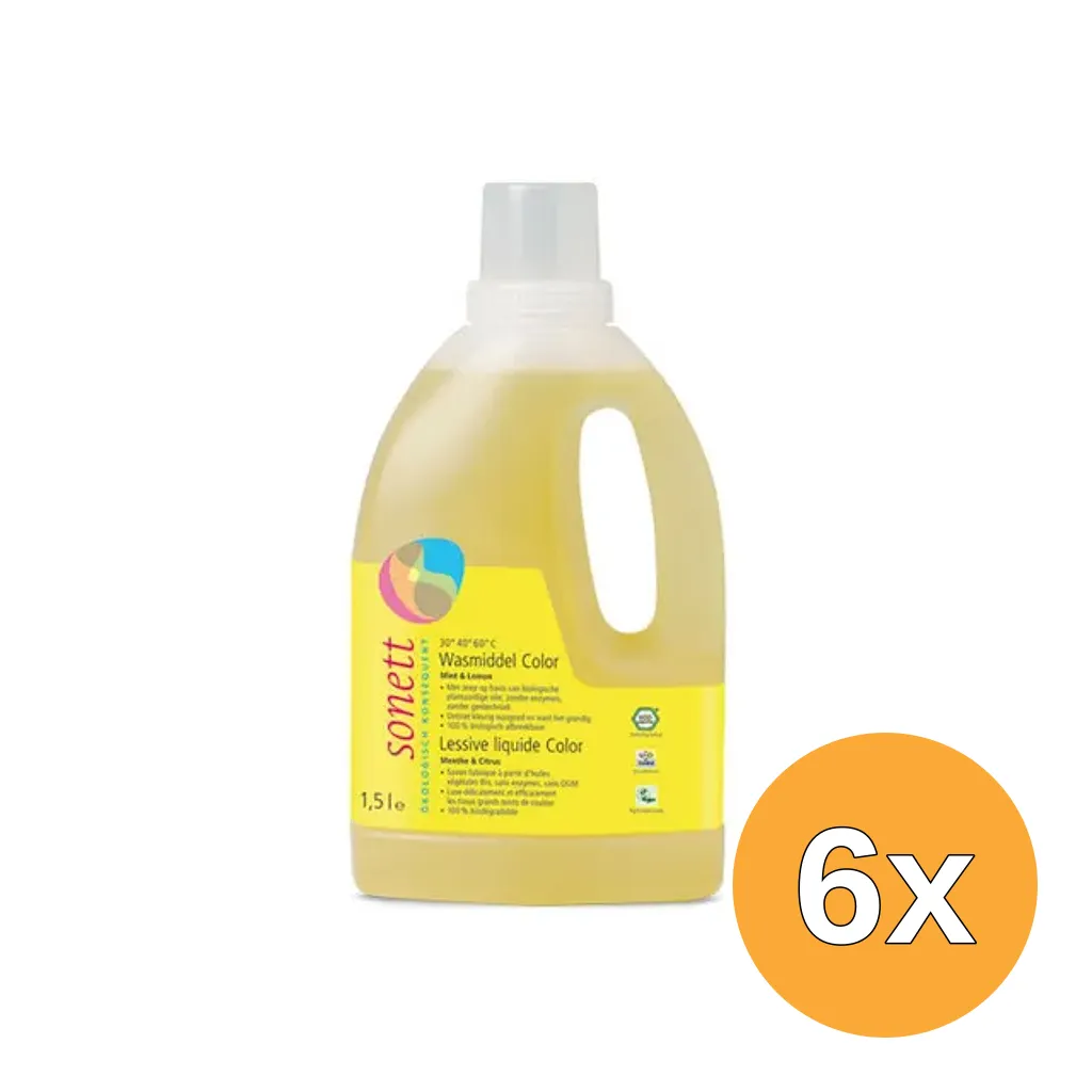 6x Sonett Wasmiddel Vloeibaar Color (1500 ml)