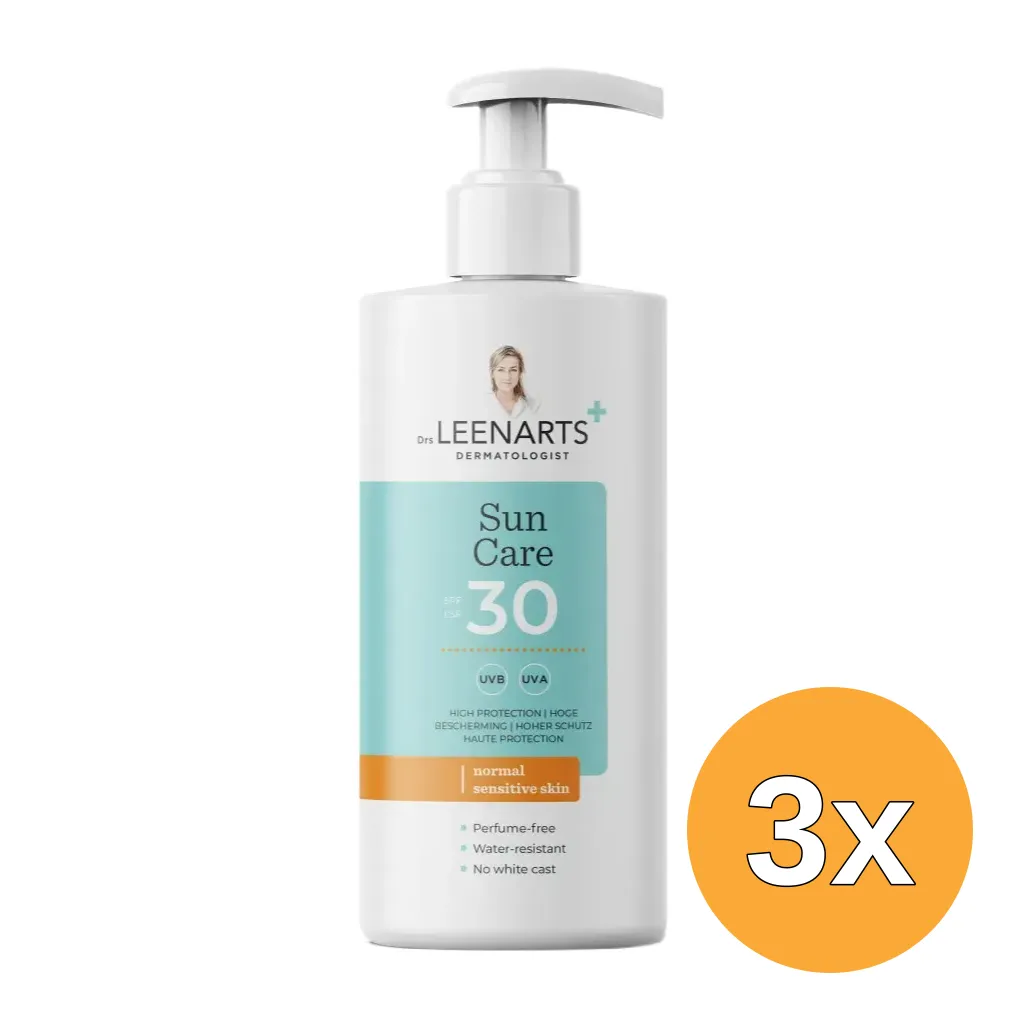 3x Drs Leenarts Sun Care SPF30 Normale Gevoelige Huid Parfumvrij XXL (1000 ml)