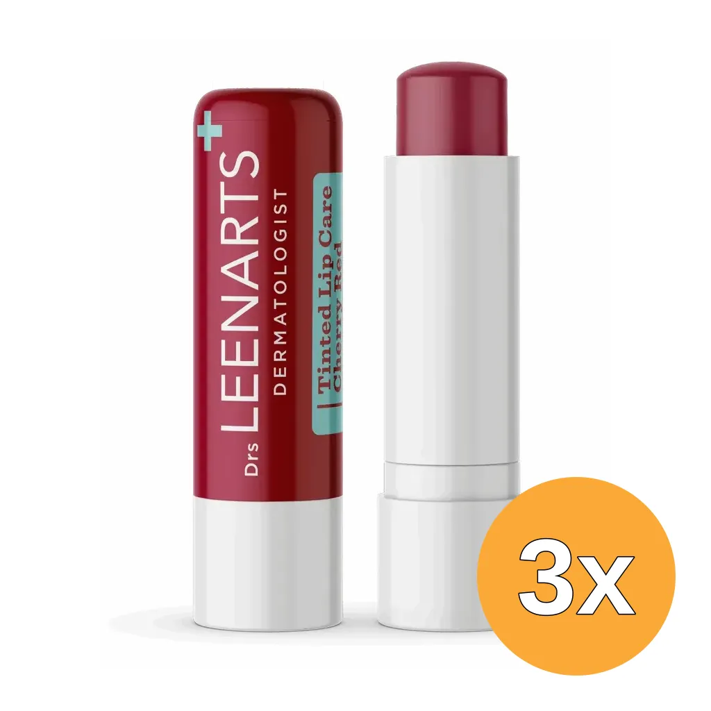 3x Drs Leenarts Tinted Lip Care Cherry Red (4.8 gr)