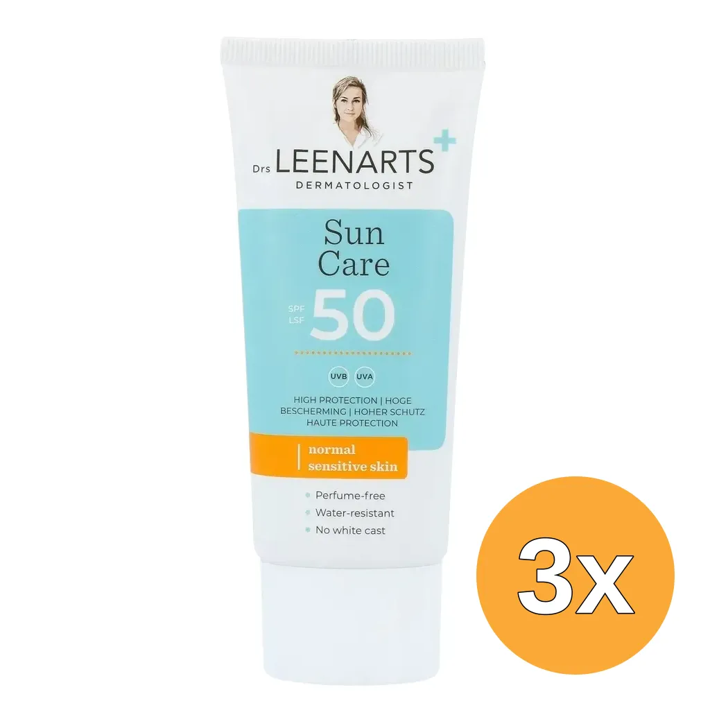 3x Drs Leenarts Sun Care SPF50 Normale Gevoelige Huid Parfumvrij (50 ml)
