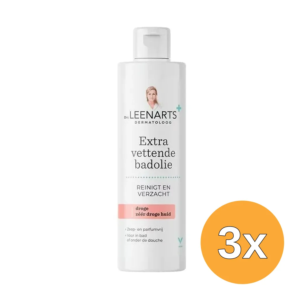 3x Drs Leenarts Extra Vettende Badolie Zeer Droge Huid (200 ml)