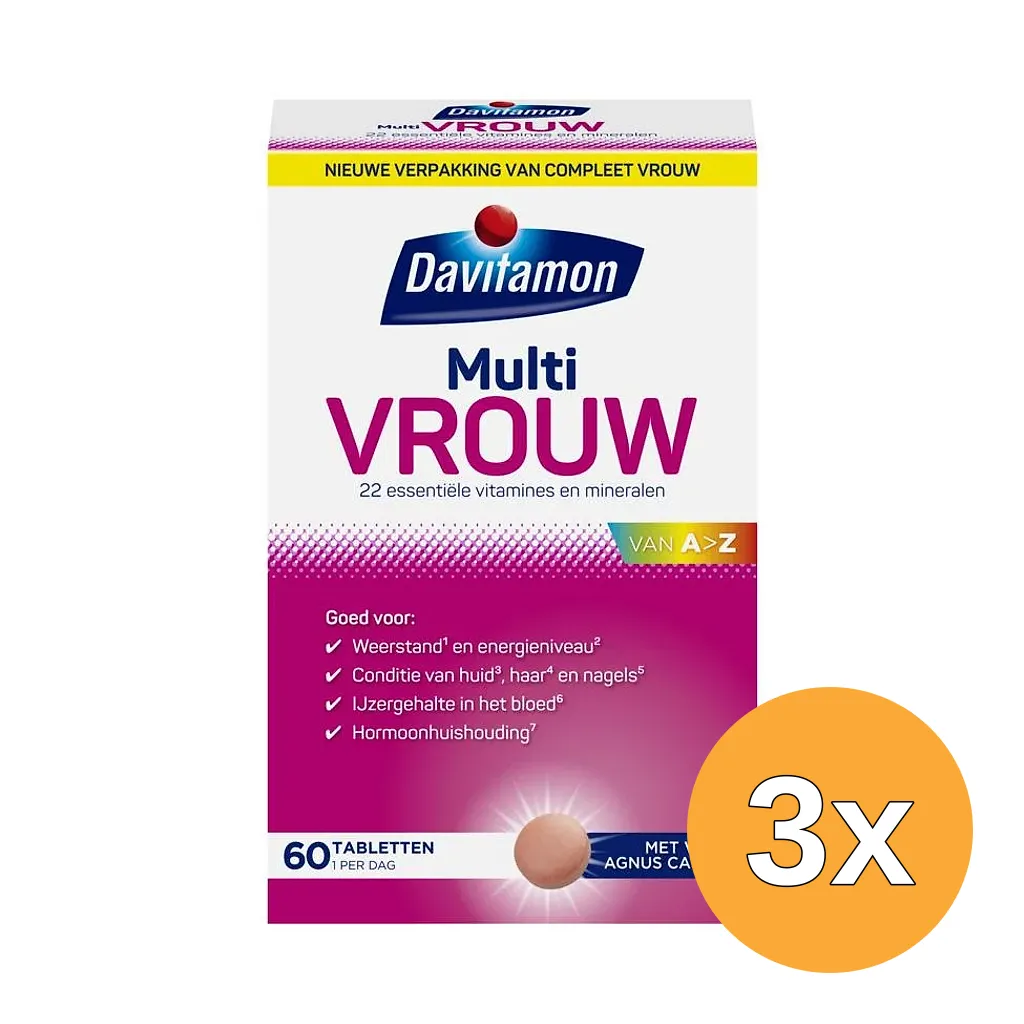 3x Davitamon Multi Vrouw (60 tabletten)