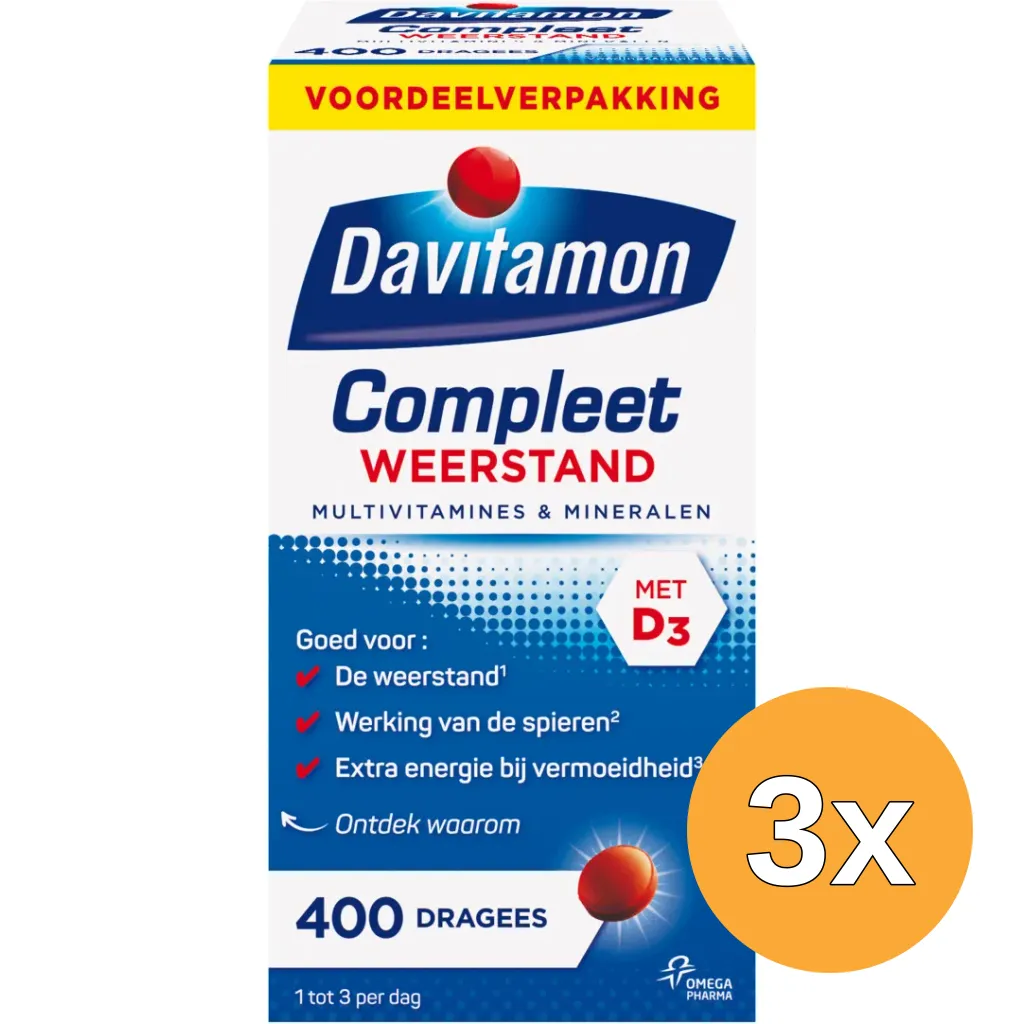 3x Davitamon Compleet weerstand (400 dragees)