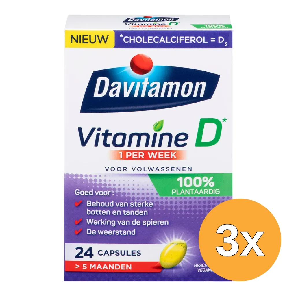 3x Davitamon Vitamine D3 Vegan (24 capsules)