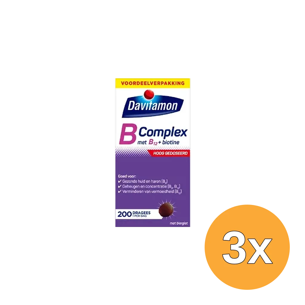 3x Davitamon Vitamine B Complex Forte (200 Stuks)