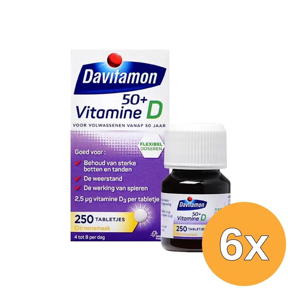 6x Davitamon Vitamine D 50+ (250 tabletten)