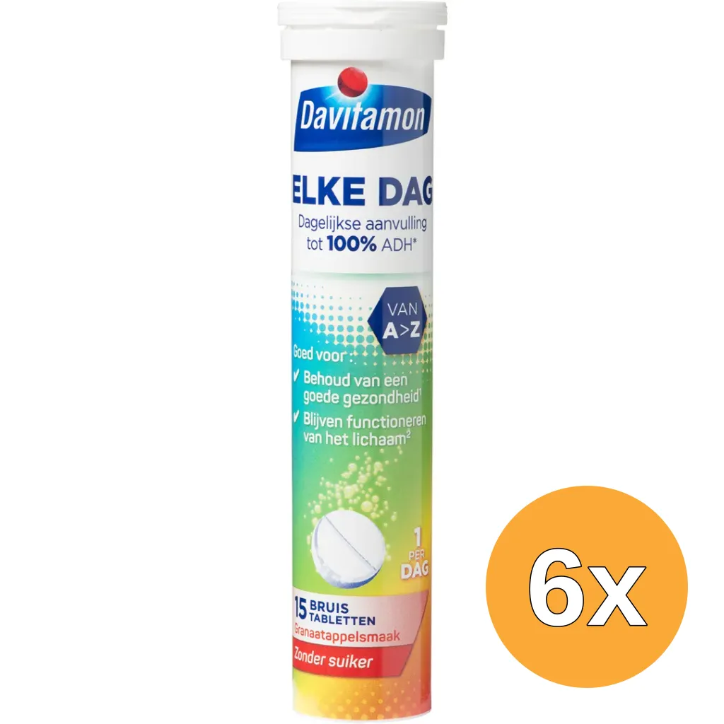 6x Davitamon Elke dag bruis (15 bruistabletten)