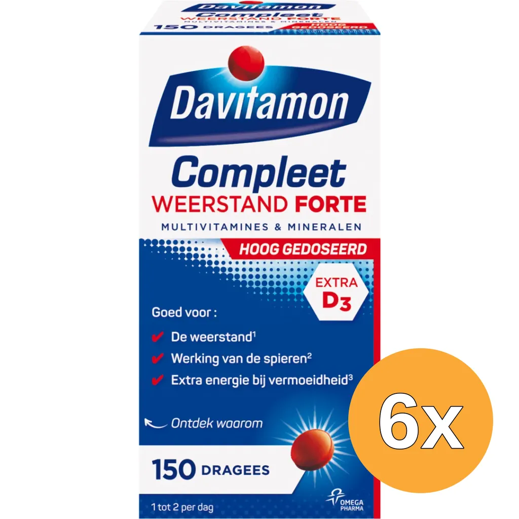 6x Davitamon Compleet weerstand forte (150 dragees)