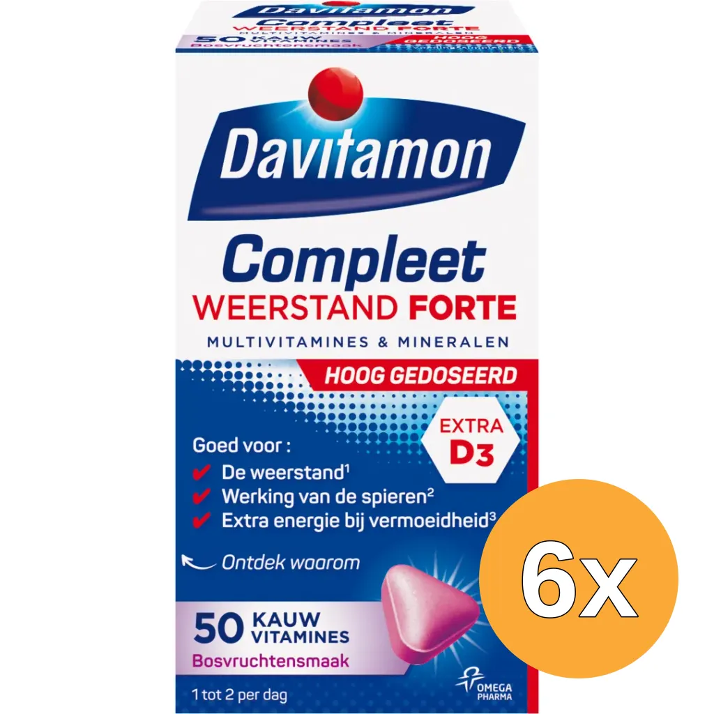 6x Davitamon Compleet weerstand forte (50 tabletten)
