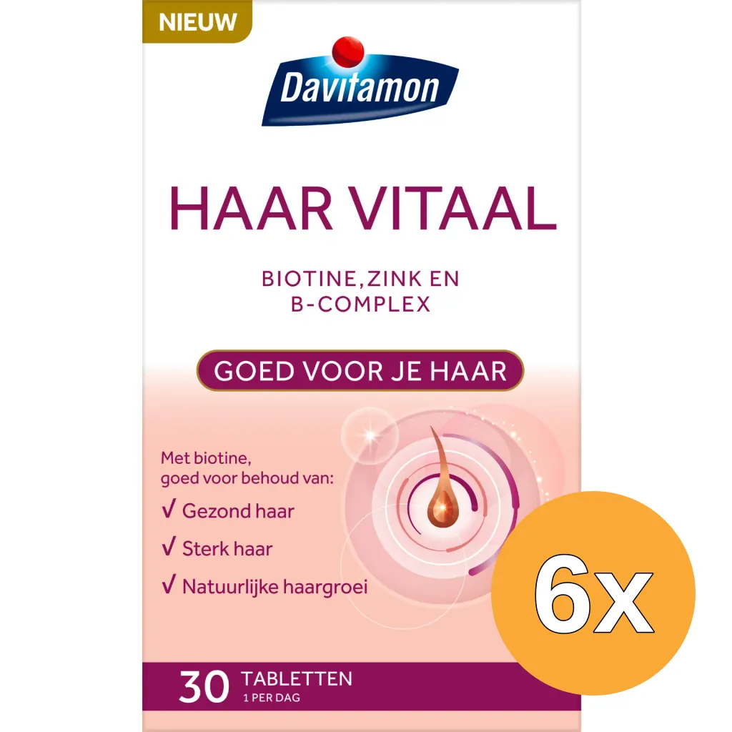 6x Davitamon Haar Vitaal Tabletten (30 tabletten)