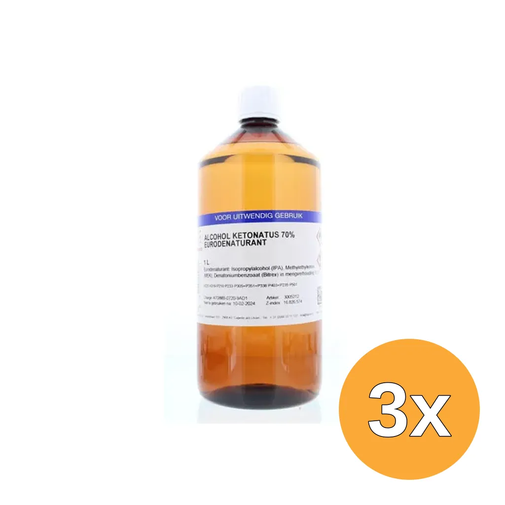 3x Fagron Alcohol ketonatus 70% (1000 ml)