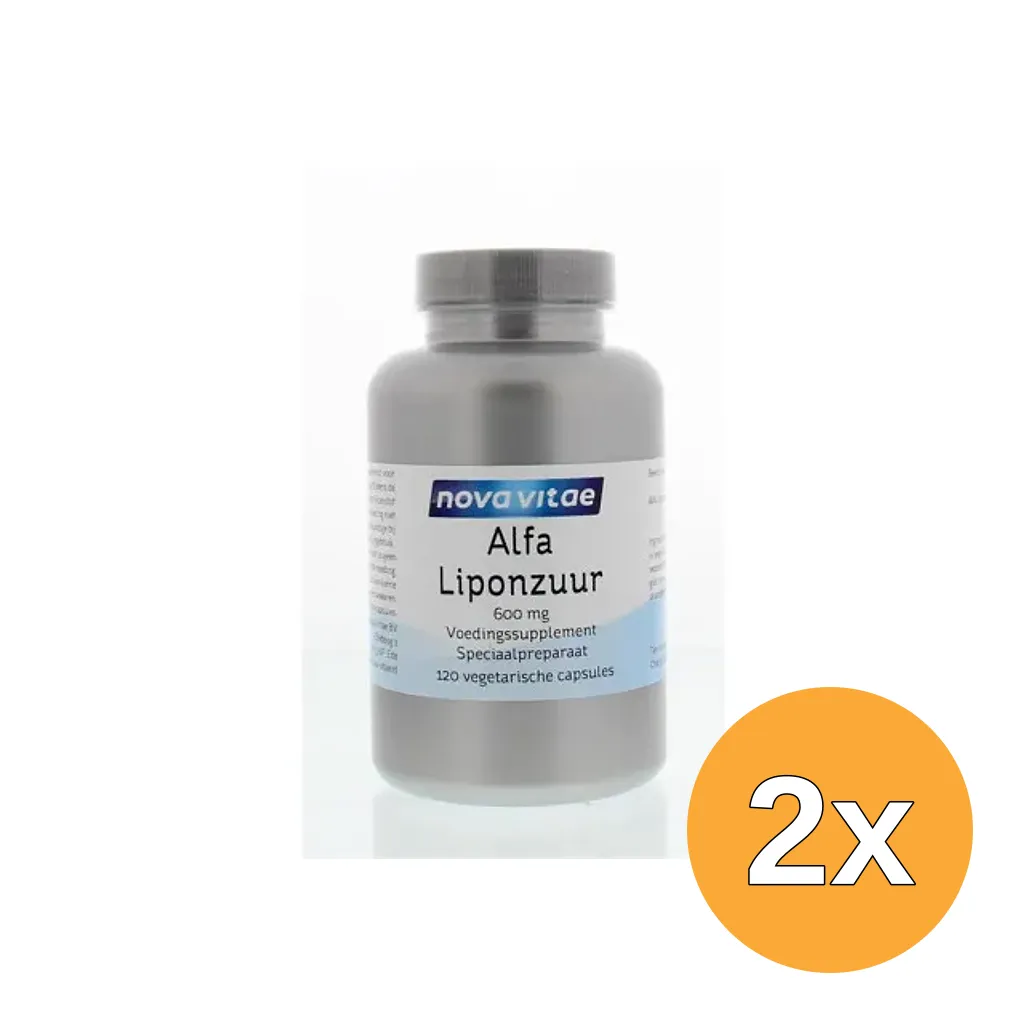 2x Nova Vitae Alfa Liponzuur 600 Mg (120 capsules)