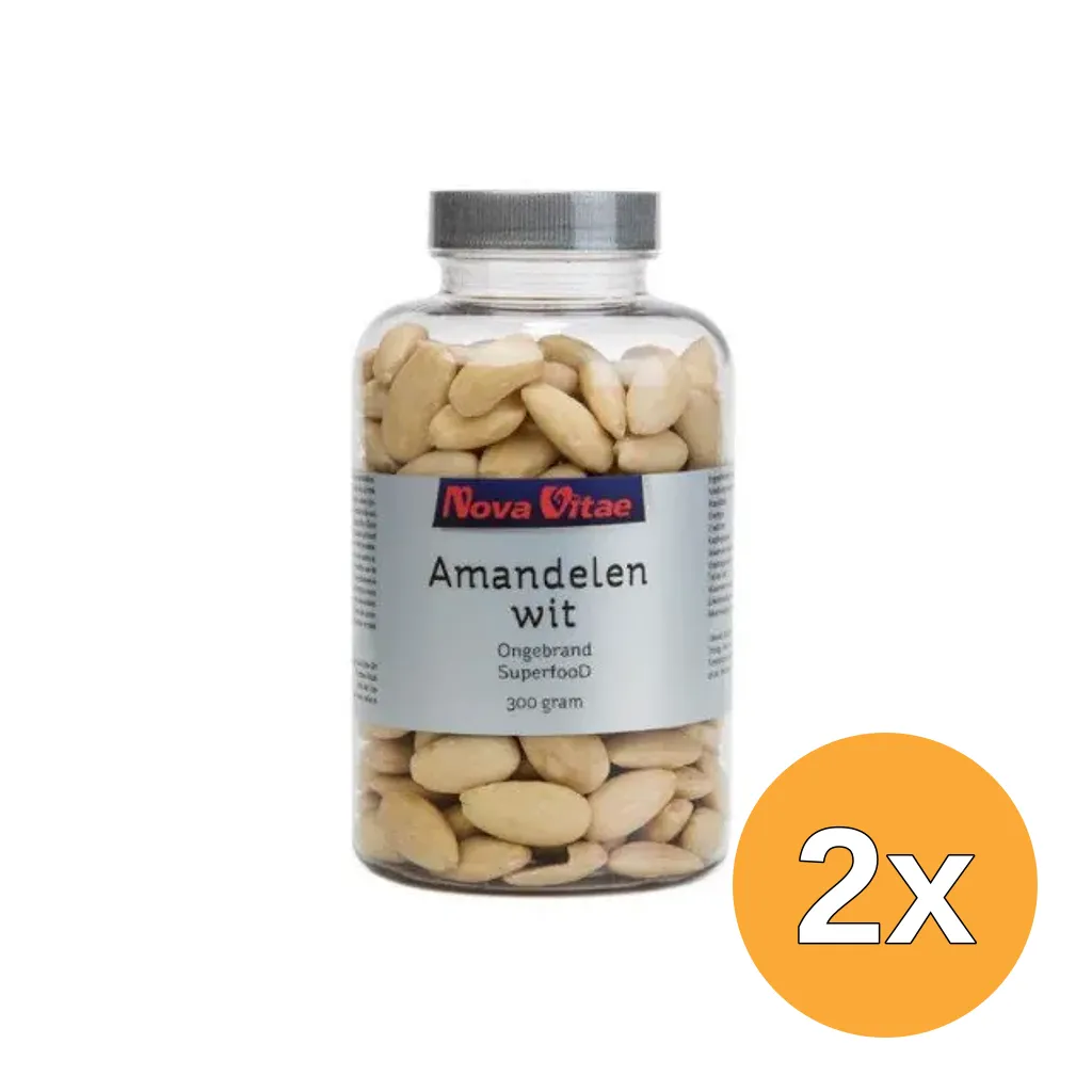 2x Nova Vitae Amandelen Wit Ongebrand Raw (300 gr)