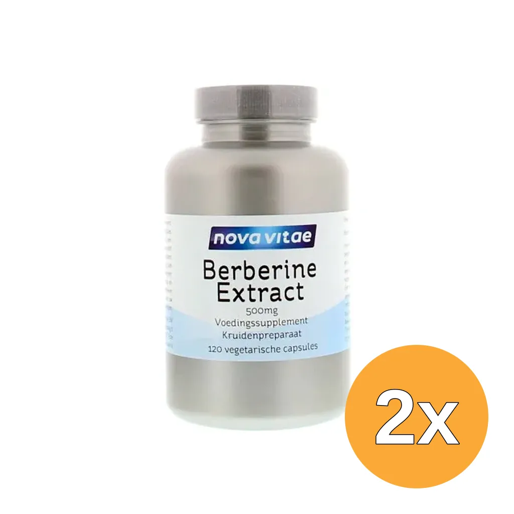 2x Nova Vitae Berberine Hci Extract 500 Mg (120 vega capsules)
