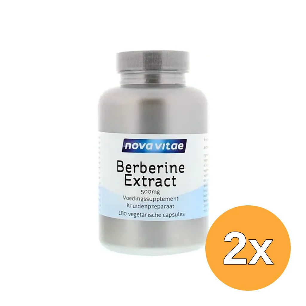 2x Nova Vitae Berberine Hci Extract 500 Mg (180 capsules)