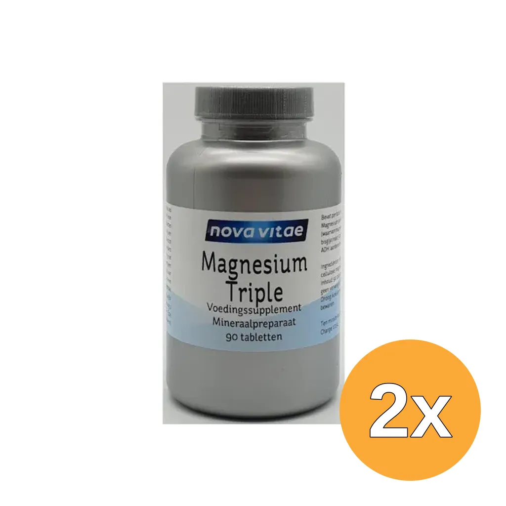 2x Nova Vitae Magnesium citraat bisglycinaat malaat (90 tabletten)