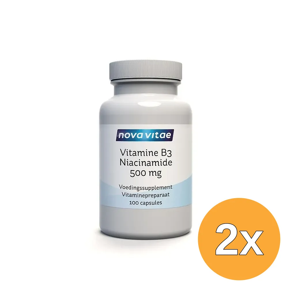 2x Nova Vitae Vitamine B3 niacinamide 500mg (100 capsules)