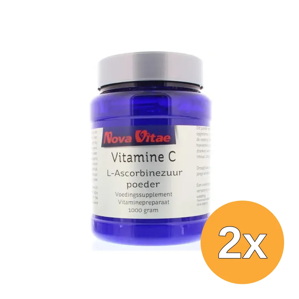 2x Nova Vitae Vitamine C ascorbinezuur poeder (1000 gr)