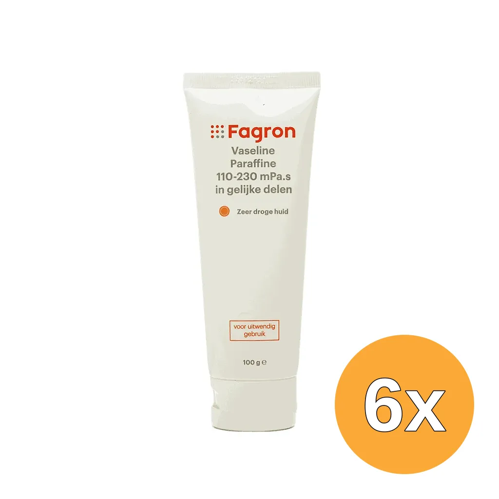 6x Fagron Vaseline Paraffine 110-230 Mpa.s Zeer Droge Huid (100 gr)