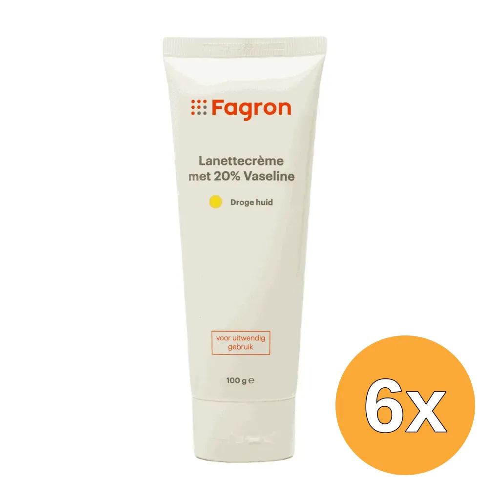 6x Fagron Lanettecrème met 20% Vaseline (100 gr)