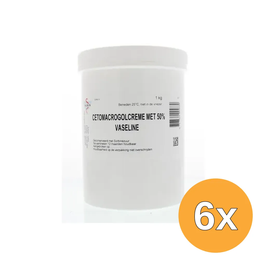 6x Fagron Cetomacrogol creme 50% vaseline (1000 gr)