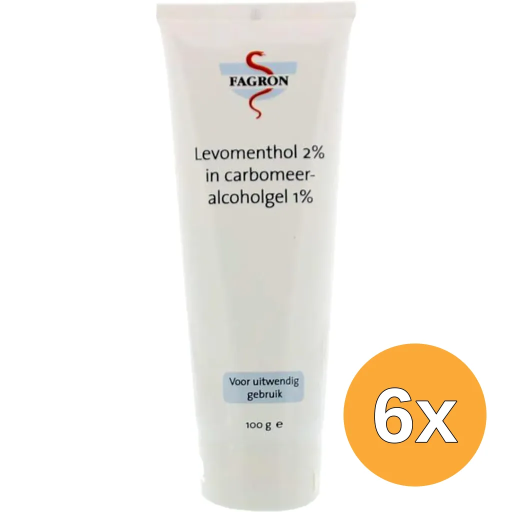 6x Fagron Levomenthol 2% carbomeer gel (100 gr)
