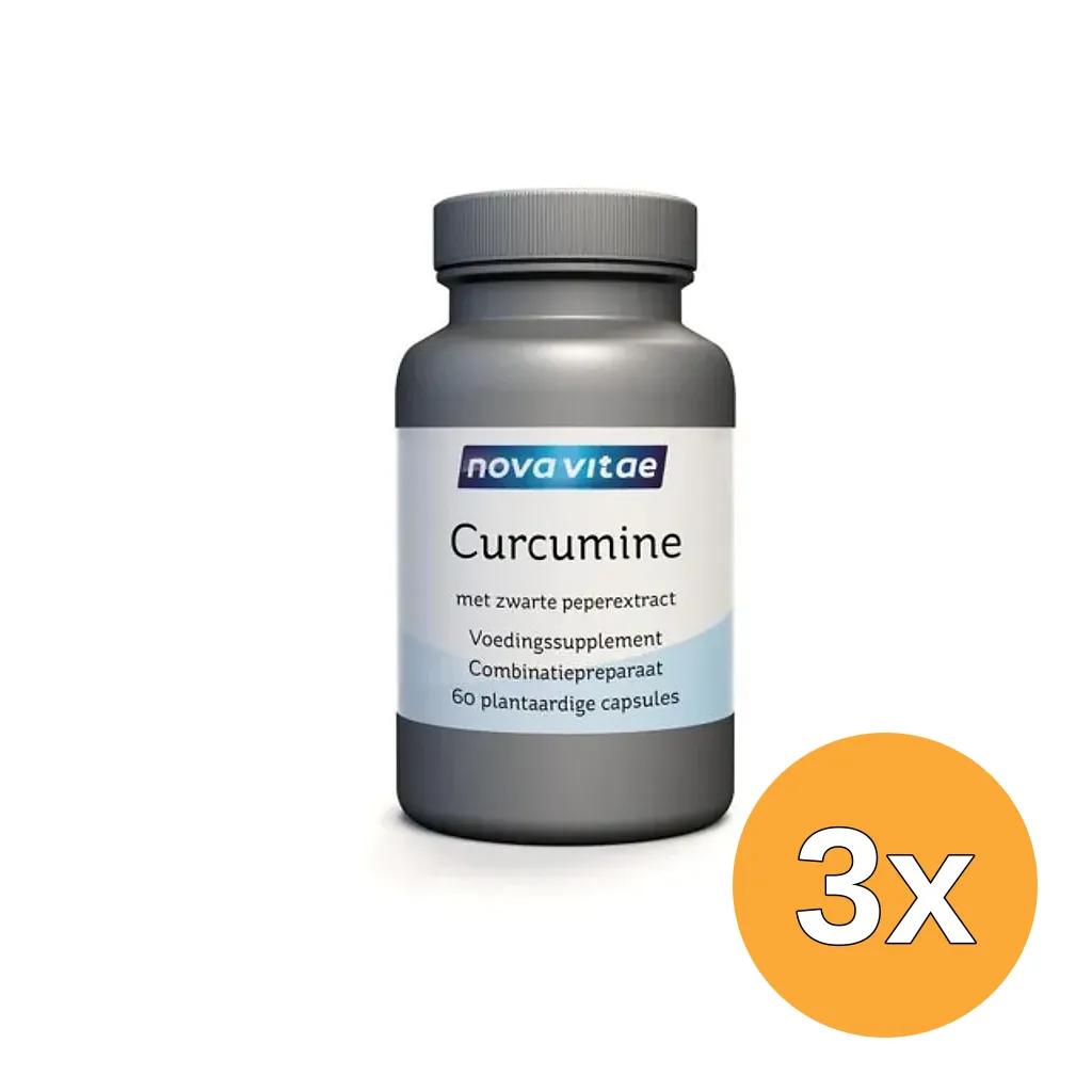 3x Nova Vitae Curcumine met zwarte peper extract (60 vega capsules)