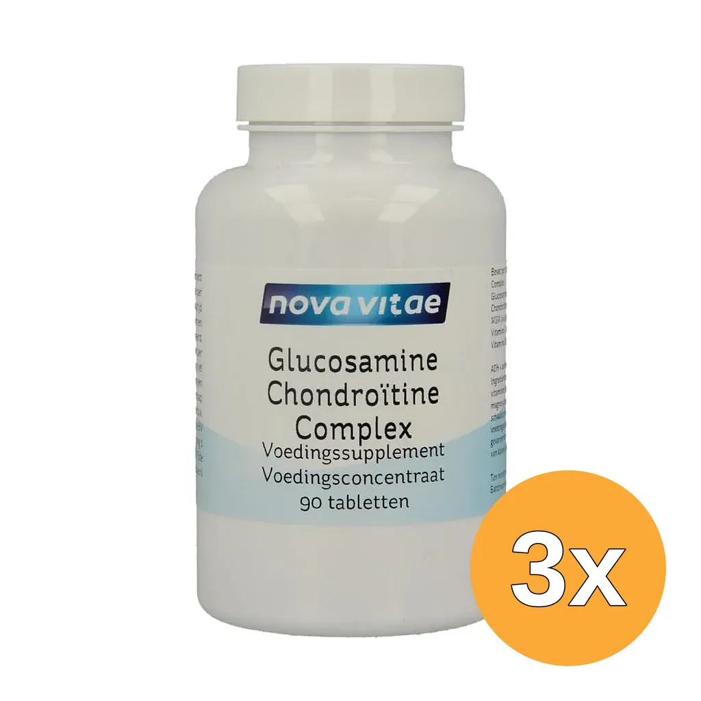 3x Nova Vitae Glucosamine Chondroitine Compl Ex Met Msm (90 tabletten)