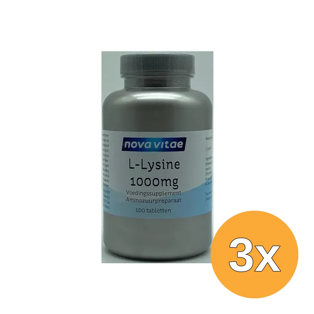3x Nova Vitae L-Lysine 1000 mg (100 tabletten)